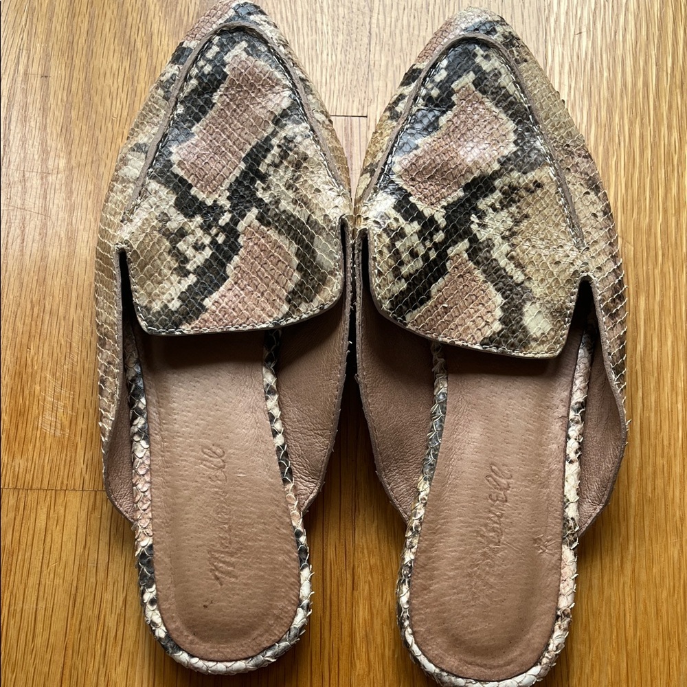 Snakeskin Slip-On Mules by Madewell